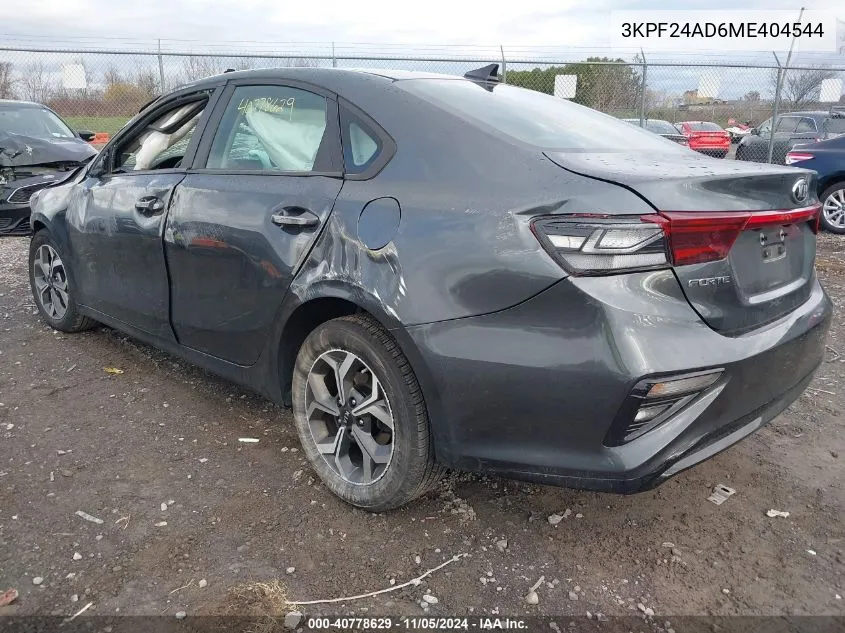 2021 Kia Forte Lxs VIN: 3KPF24AD6ME404544 Lot: 40778629