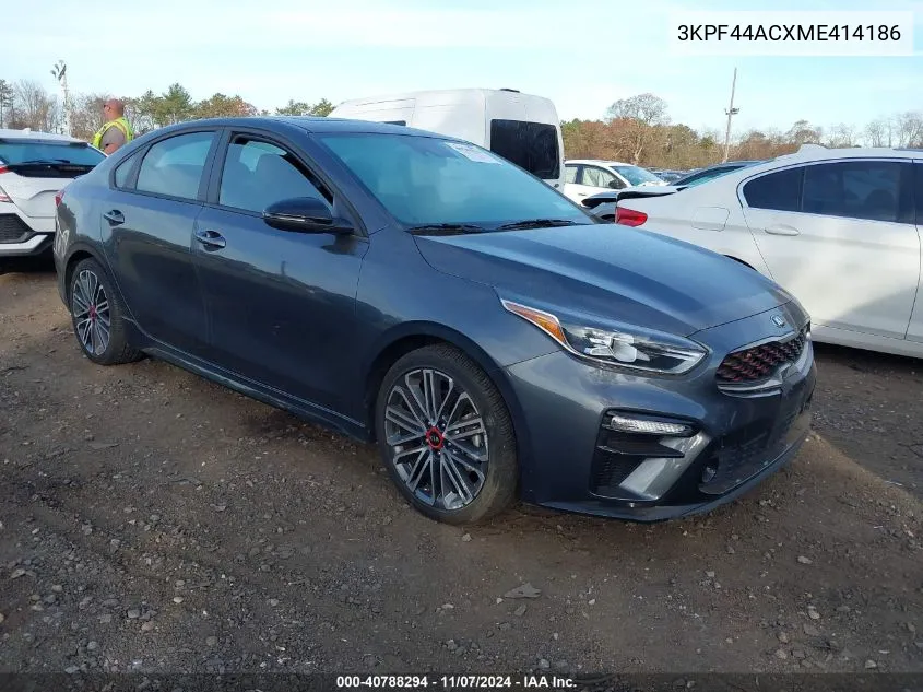 2021 Kia Forte Gt VIN: 3KPF44ACXME414186 Lot: 40788294