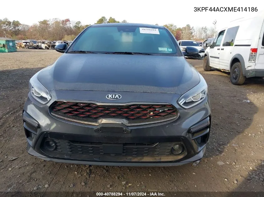 2021 Kia Forte Gt VIN: 3KPF44ACXME414186 Lot: 40788294