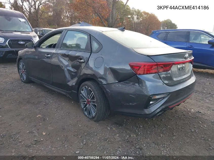 2021 Kia Forte Gt VIN: 3KPF44ACXME414186 Lot: 40788294