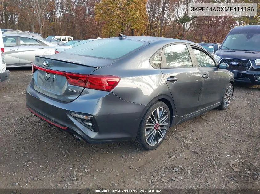 2021 Kia Forte Gt VIN: 3KPF44ACXME414186 Lot: 40788294