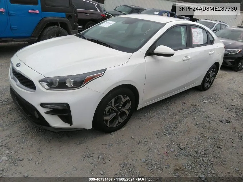 2021 Kia Forte Lxs VIN: 3KPF24AD8ME287730 Lot: 40791467