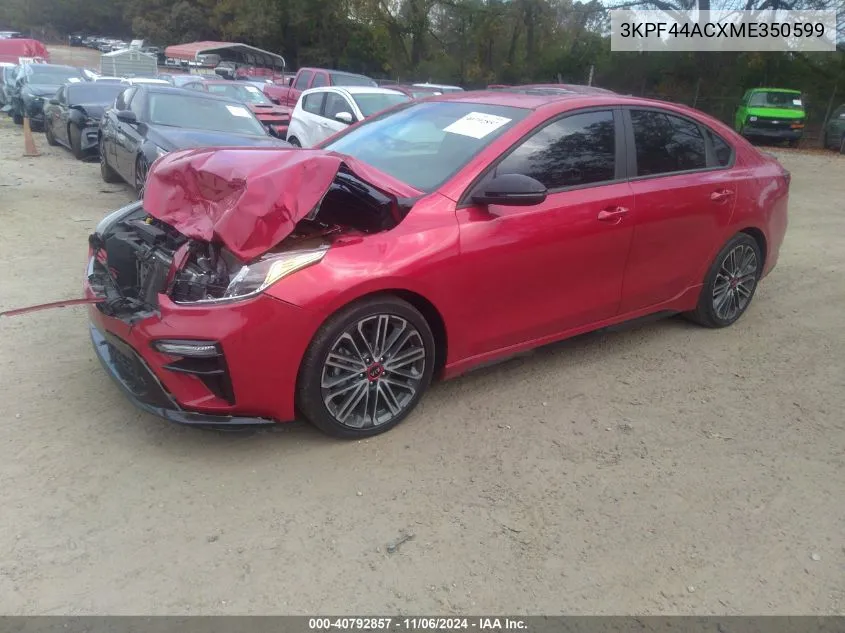 2021 Kia Forte Gt VIN: 3KPF44ACXME350599 Lot: 40792857