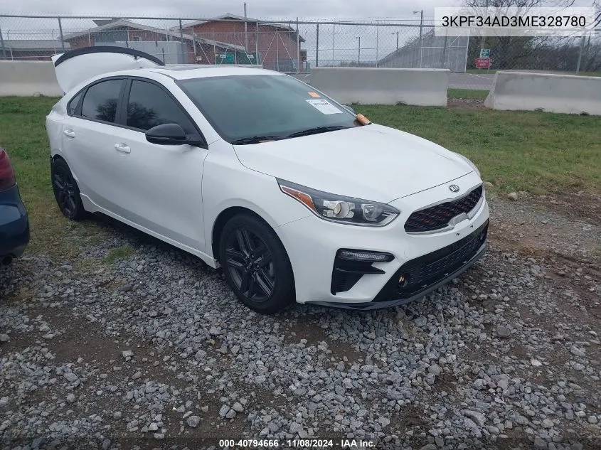 2021 Kia Forte Gt-Line VIN: 3KPF34AD3ME328780 Lot: 40794666