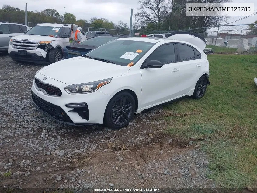 2021 Kia Forte Gt-Line VIN: 3KPF34AD3ME328780 Lot: 40794666