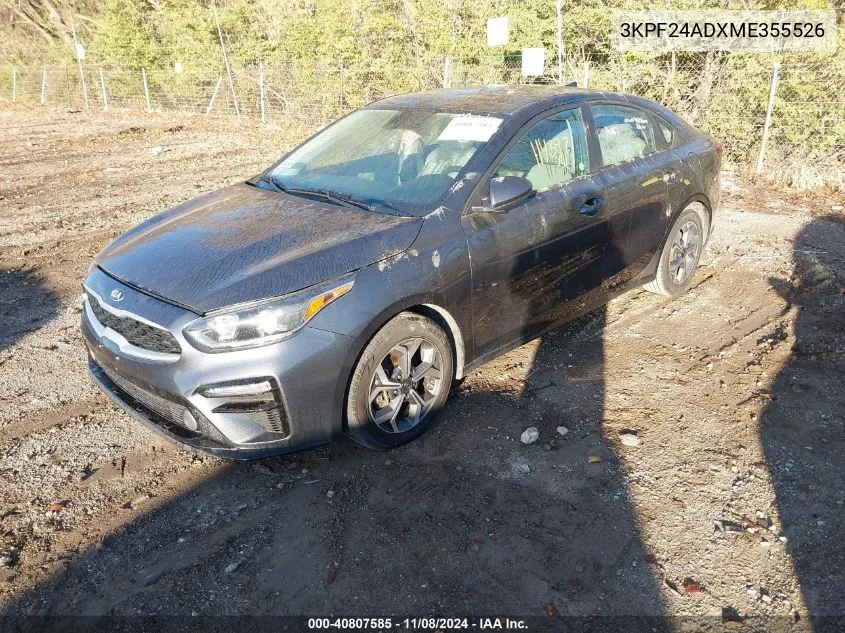 2021 Kia Forte Lxs VIN: 3KPF24ADXME355526 Lot: 40807585