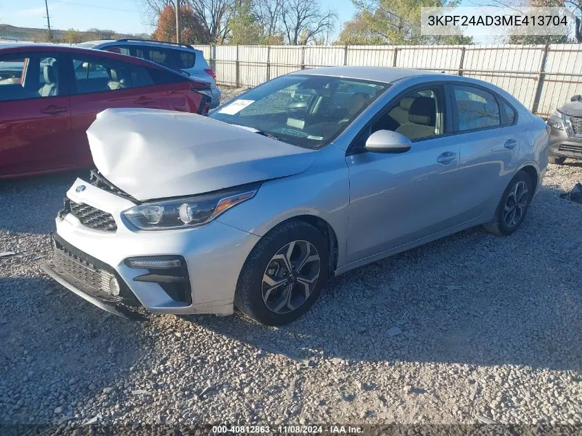 2021 Kia Forte Lxs VIN: 3KPF24AD3ME413704 Lot: 40812863