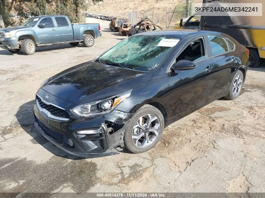 2021 Kia Forte Lxs VIN: 3KPF24AD6ME342241 Lot: 40814379