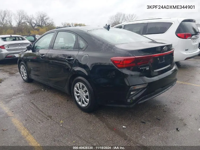 2021 Kia Forte Fe VIN: 3KPF24ADXME344901 Lot: 40828330