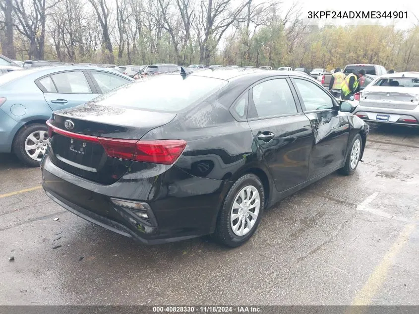 2021 Kia Forte Fe VIN: 3KPF24ADXME344901 Lot: 40828330