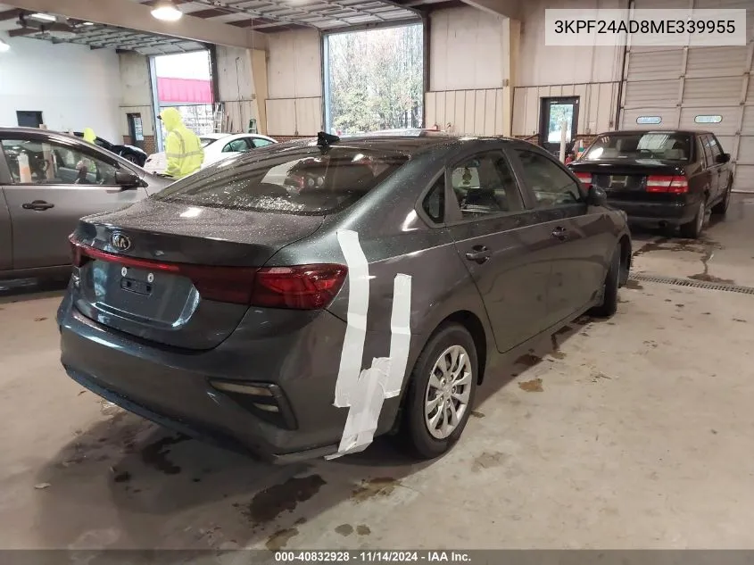 2021 Kia Forte Fe VIN: 3KPF24AD8ME339955 Lot: 40832928