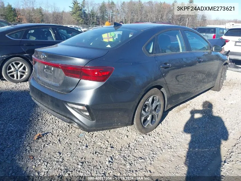 2021 Kia Forte Lxs VIN: 3KPF24ADXME273621 Lot: 40837354