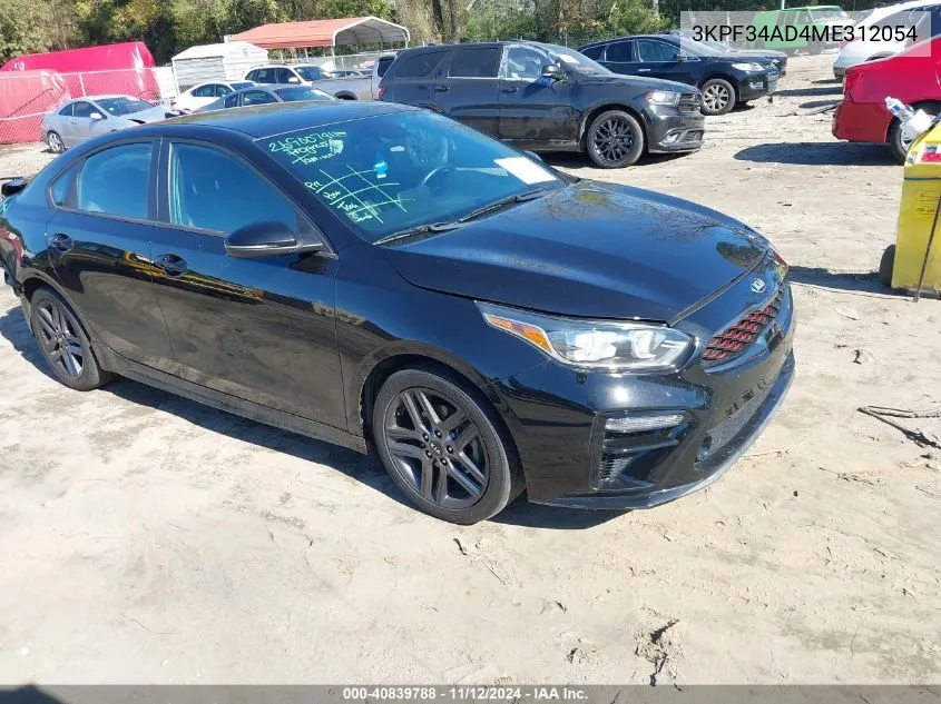 2021 Kia Forte Gt-Line VIN: 3KPF34AD4ME312054 Lot: 40839788