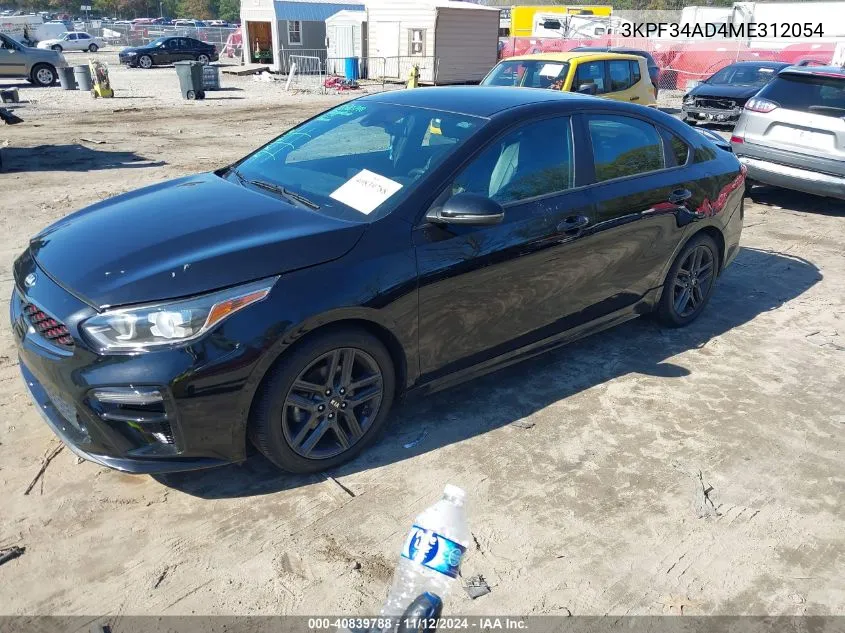 2021 Kia Forte Gt-Line VIN: 3KPF34AD4ME312054 Lot: 40839788