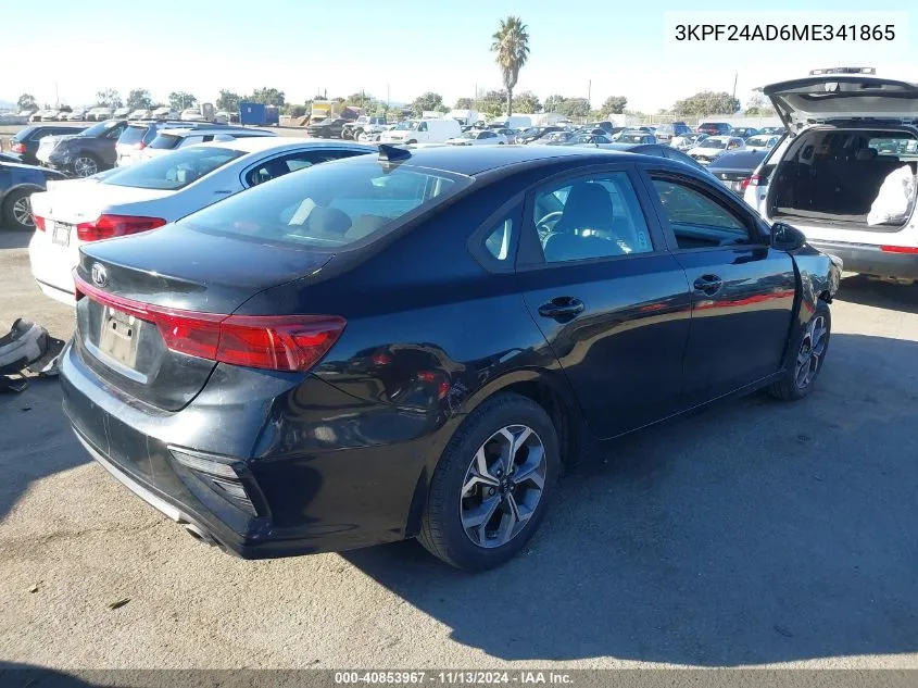 2021 Kia Forte Lxs VIN: 3KPF24AD6ME341865 Lot: 40853967