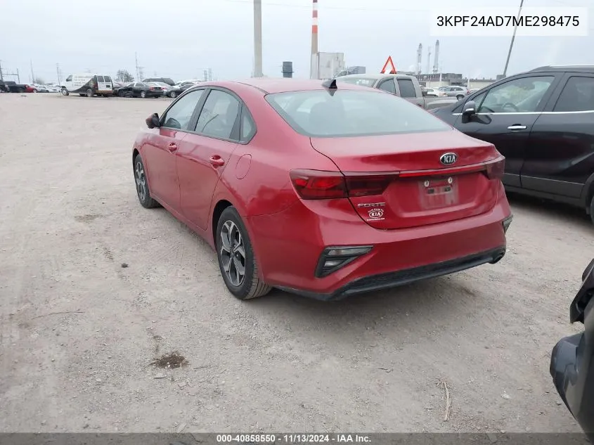 2021 Kia Forte Lxs VIN: 3KPF24AD7ME298475 Lot: 40858550