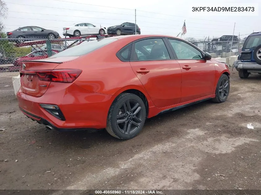 2021 Kia Forte Gt-Line VIN: 3KPF34AD9ME283473 Lot: 40858960