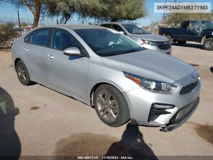 2021 Kia Forte Lxs VIN: 3KPF24AD1ME271983 Lot: 40872147