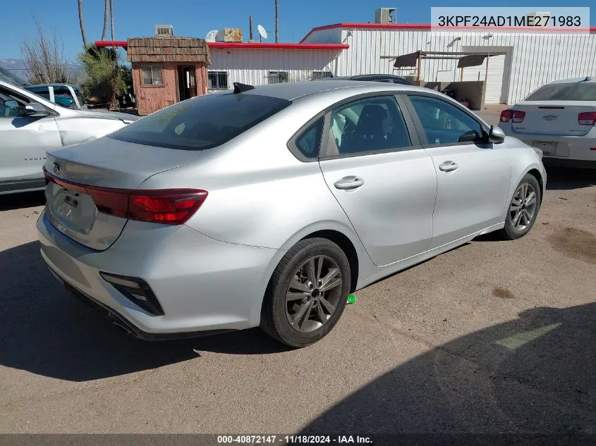 2021 Kia Forte Lxs VIN: 3KPF24AD1ME271983 Lot: 40872147