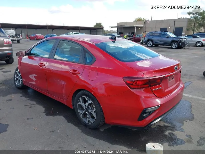 2021 Kia Forte Lxs VIN: 3KPF24AD6ME294479 Lot: 40873778