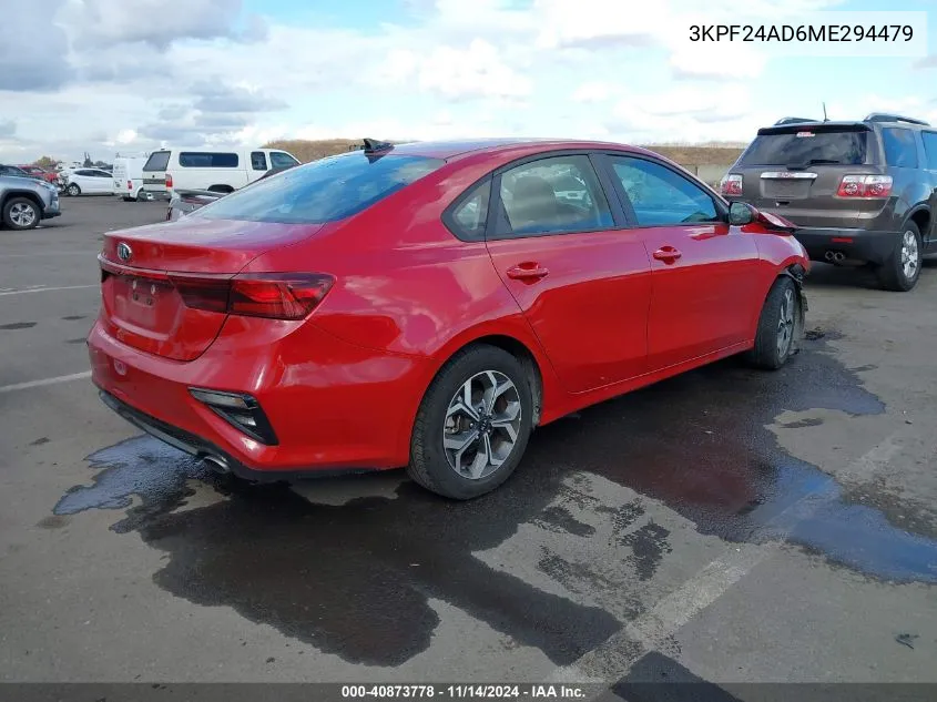 2021 Kia Forte Lxs VIN: 3KPF24AD6ME294479 Lot: 40873778