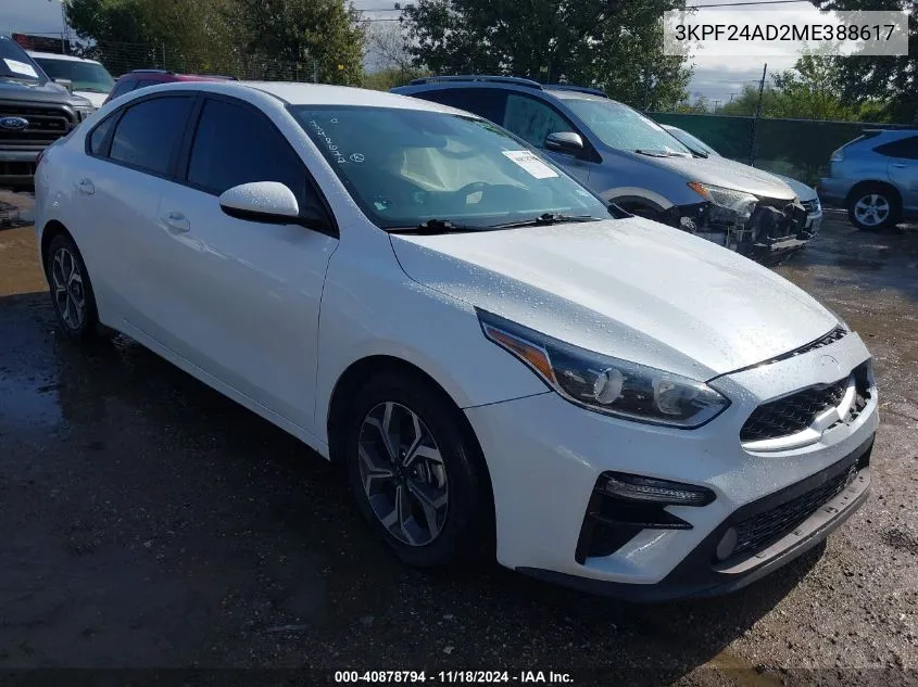 2021 Kia Forte Lxs VIN: 3KPF24AD2ME388617 Lot: 40878794