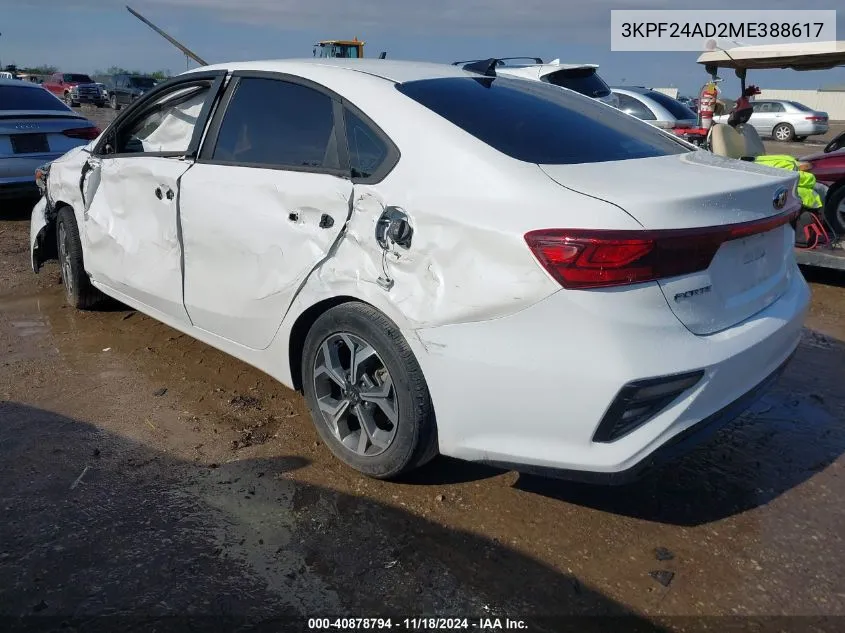 2021 Kia Forte Lxs VIN: 3KPF24AD2ME388617 Lot: 40878794