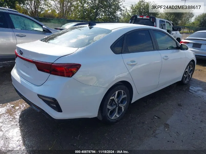 2021 Kia Forte Lxs VIN: 3KPF24AD2ME388617 Lot: 40878794