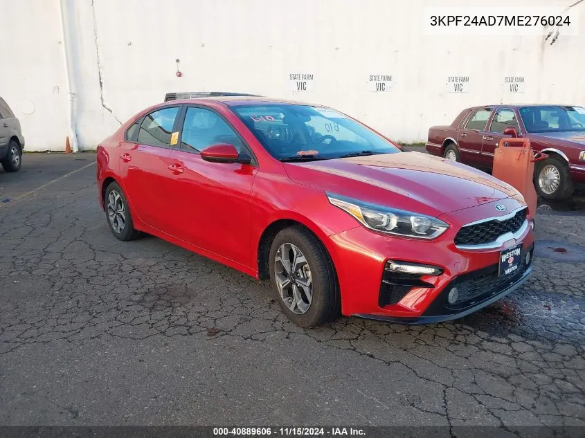 2021 Kia Forte Lxs VIN: 3KPF24AD7ME276024 Lot: 40889606