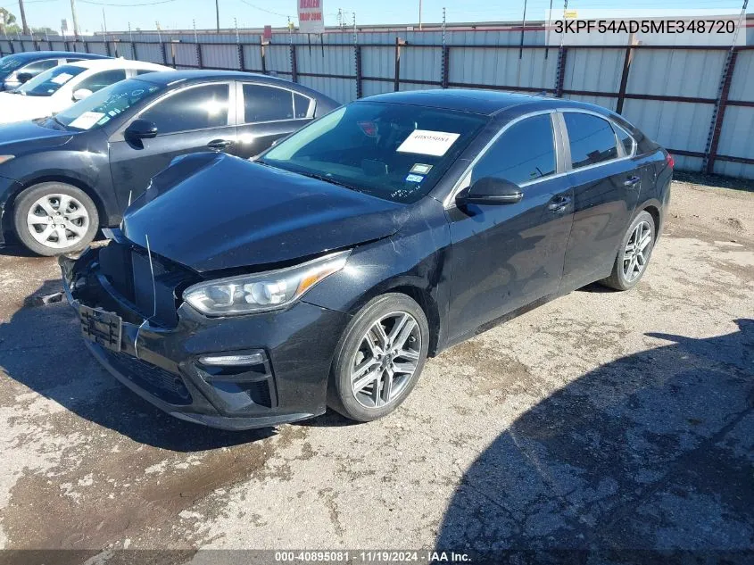 2021 Kia Forte Ex VIN: 3KPF54AD5ME348720 Lot: 40895081