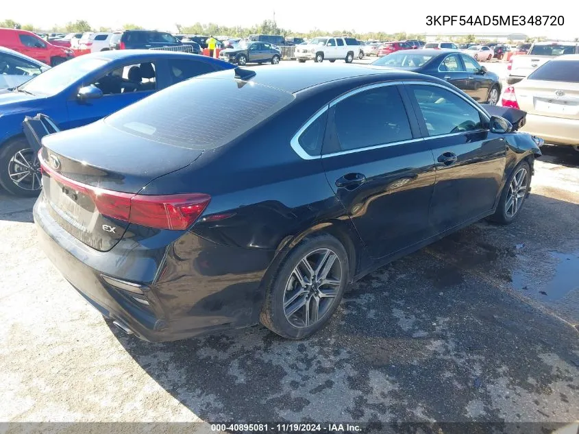 2021 Kia Forte Ex VIN: 3KPF54AD5ME348720 Lot: 40895081