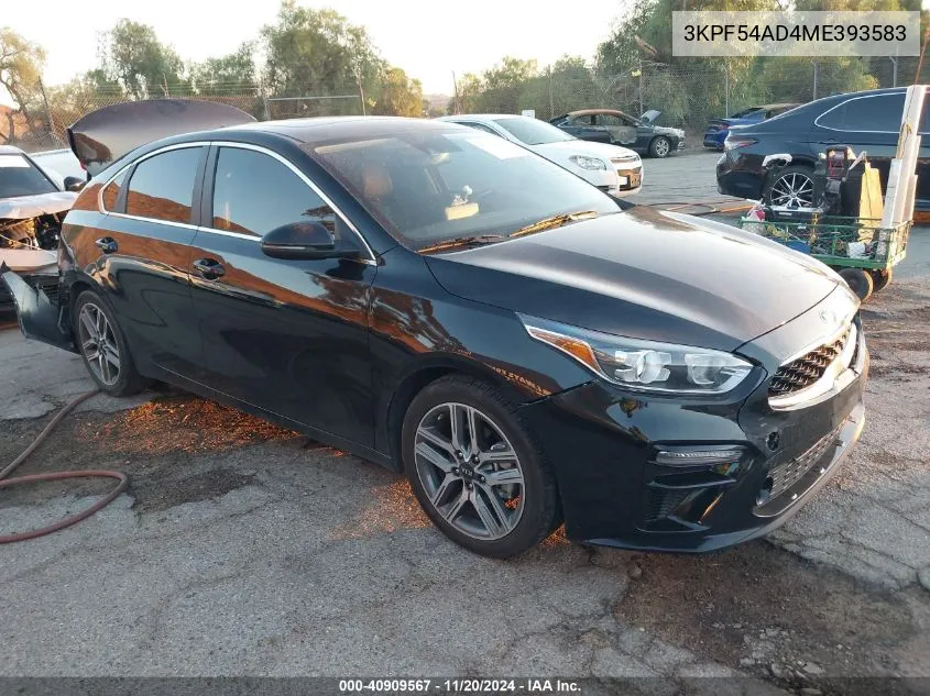 2021 Kia Forte Ex VIN: 3KPF54AD4ME393583 Lot: 40909567