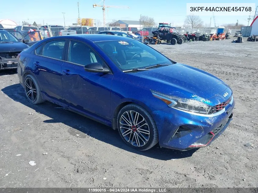 2022 Kia Forte VIN: 3KPF44ACXNE454768 Lot: 11990015