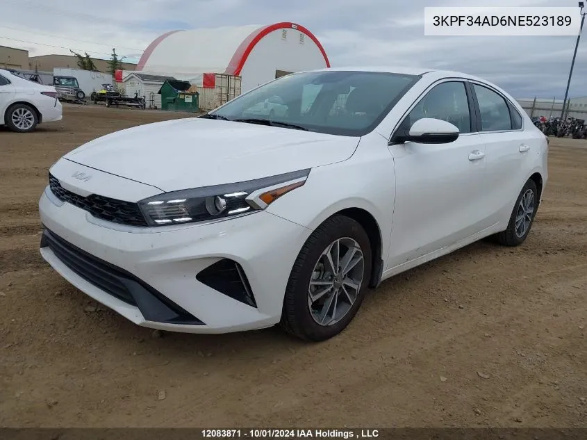 2022 Kia Forte VIN: 3KPF34AD6NE523189 Lot: 12083871