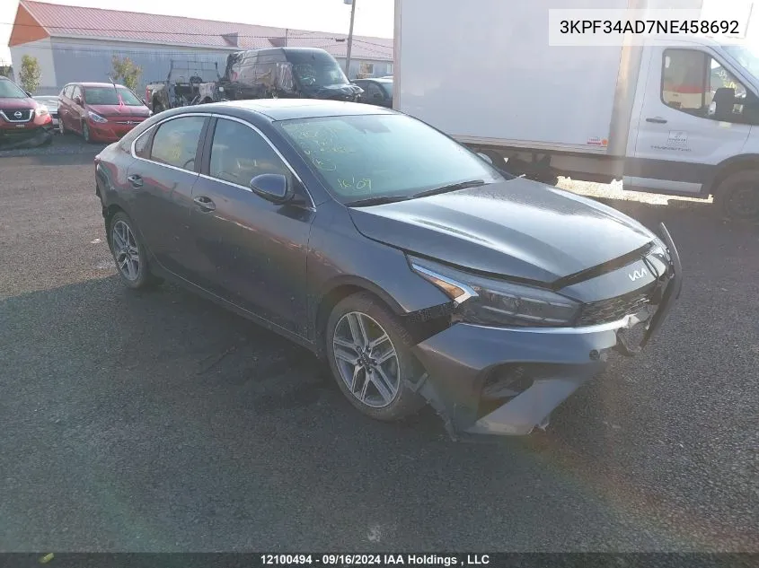 3KPF34AD7NE458692 2022 Kia Forte