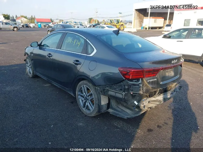 3KPF34AD7NE458692 2022 Kia Forte