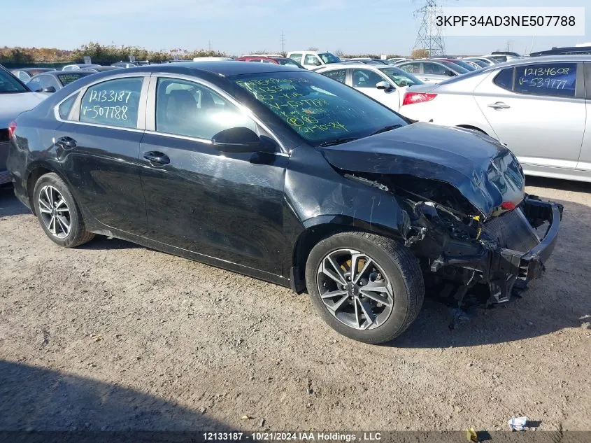 2022 Kia Forte VIN: 3KPF34AD3NE507788 Lot: 12133187