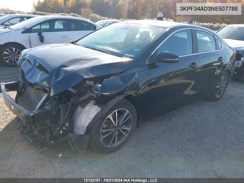 2022 Kia Forte VIN: 3KPF34AD3NE507788 Lot: 12133187