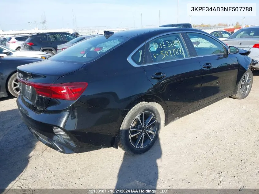 2022 Kia Forte VIN: 3KPF34AD3NE507788 Lot: 12133187