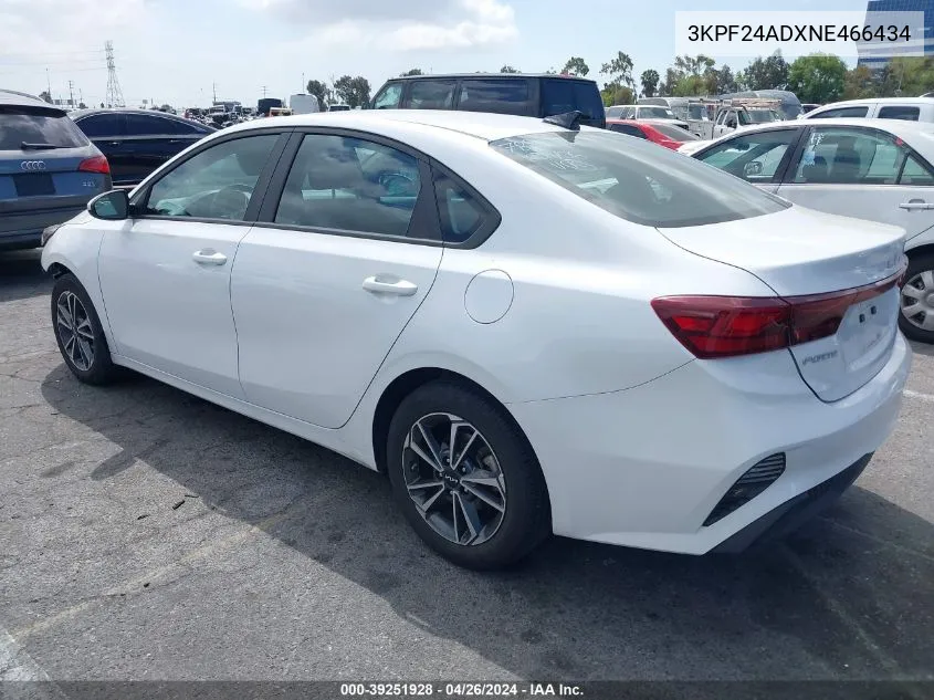 2022 Kia Forte Lxs VIN: 3KPF24ADXNE466434 Lot: 39251928