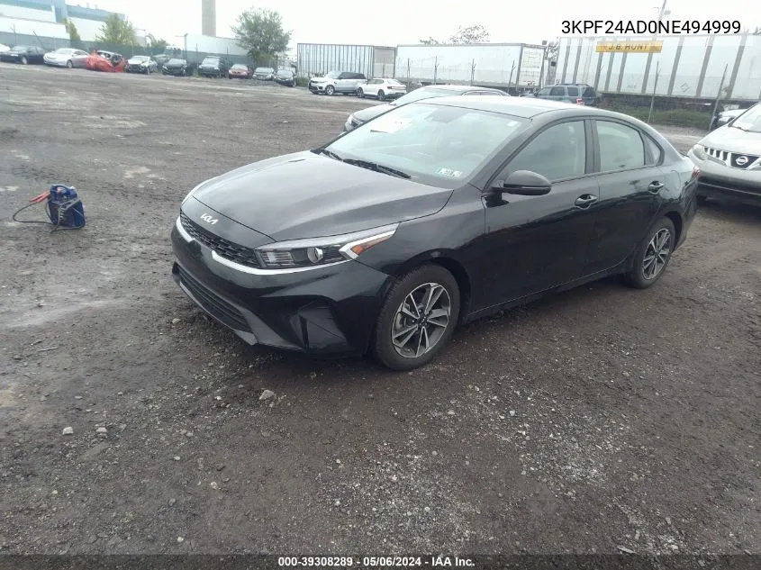 2022 Kia Forte Lxs VIN: 3KPF24AD0NE494999 Lot: 39308289