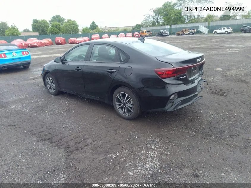 2022 Kia Forte Lxs VIN: 3KPF24AD0NE494999 Lot: 39308289