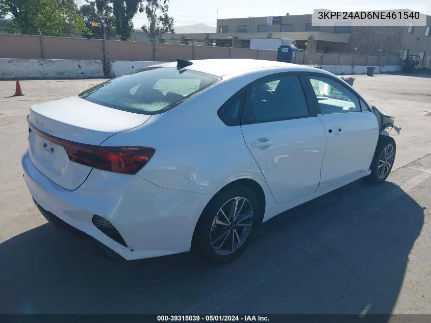 2022 Kia Forte Lxs VIN: 3KPF24AD6NE461540 Lot: 39315039