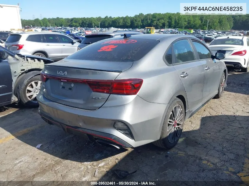 2022 Kia Forte Gt VIN: 3KPF44AC6NE458235 Lot: 39532461