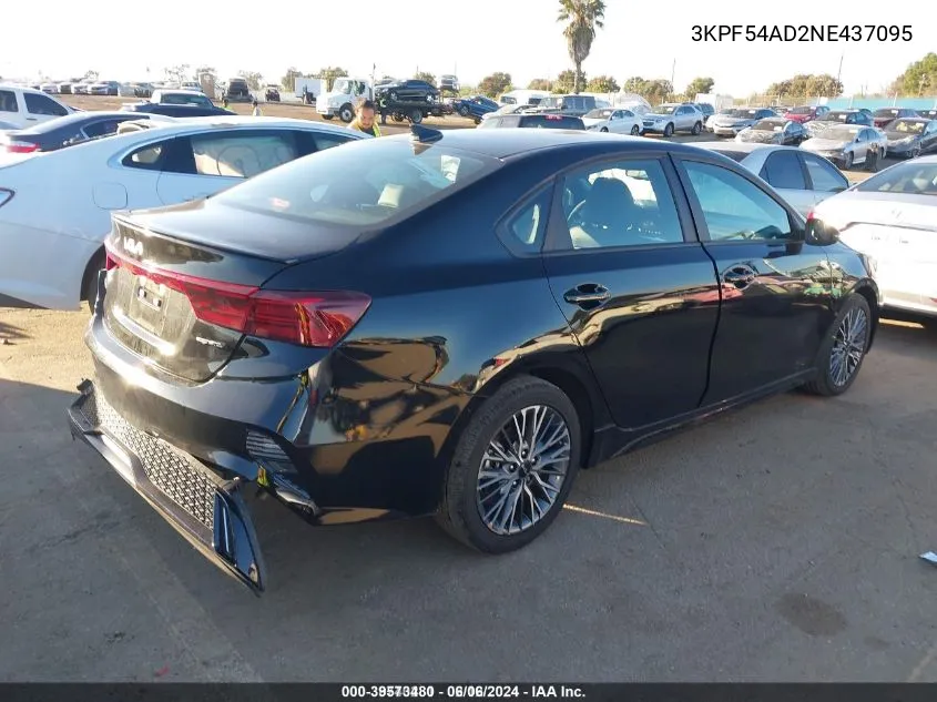 2022 Kia Forte Gt-Line VIN: 3KPF54AD2NE437095 Lot: 39573480