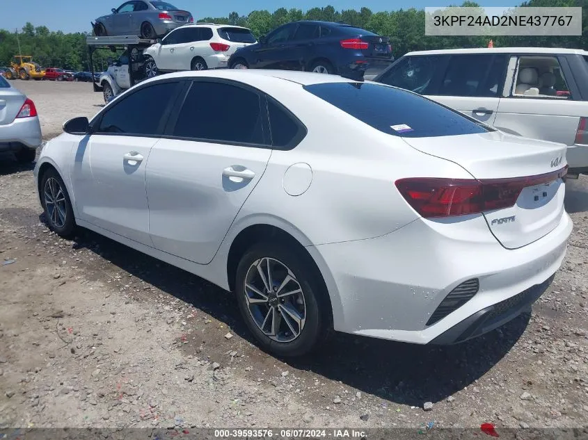 2022 Kia Forte Lxs VIN: 3KPF24AD2NE437767 Lot: 39593576