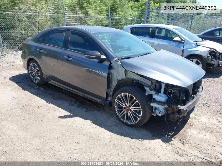 2022 Kia Forte Gt Manual VIN: 3KPF44ACXNE449392 Lot: 39709483