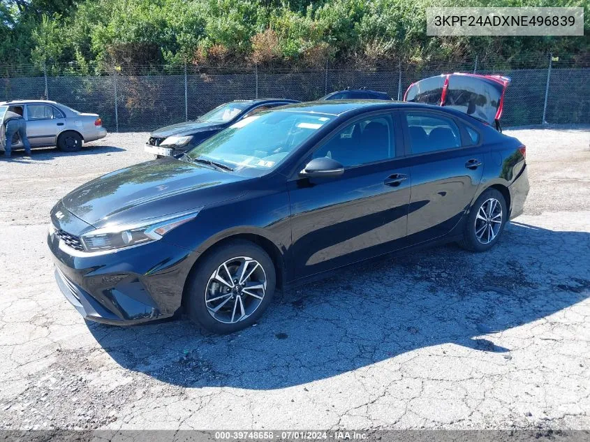 2022 Kia Forte Lxs VIN: 3KPF24ADXNE496839 Lot: 39748658