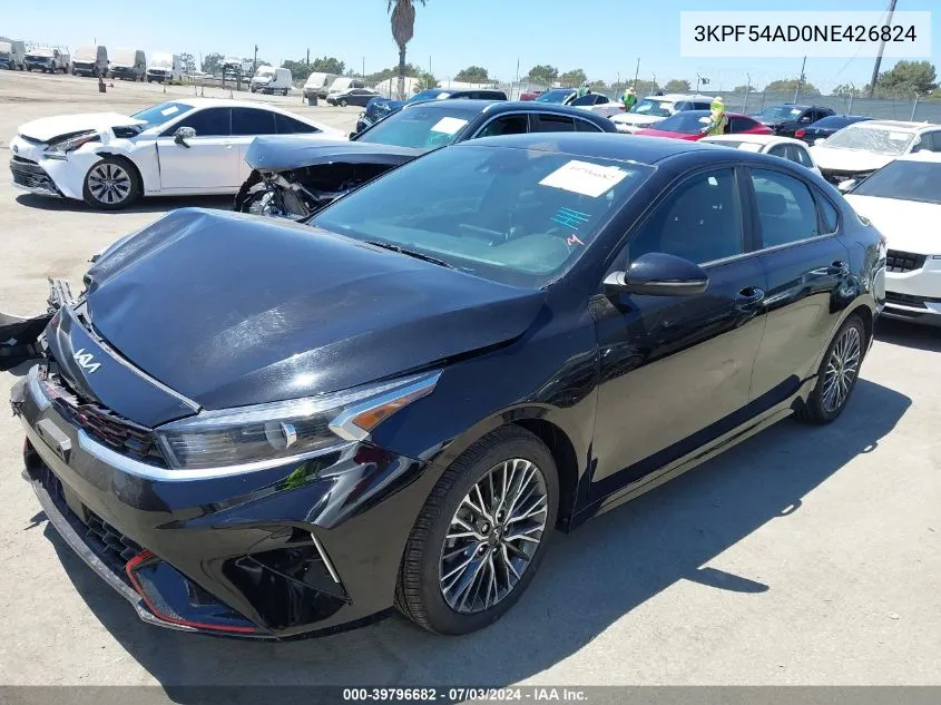 2022 Kia Forte Gt-Line VIN: 3KPF54AD0NE426824 Lot: 39796682