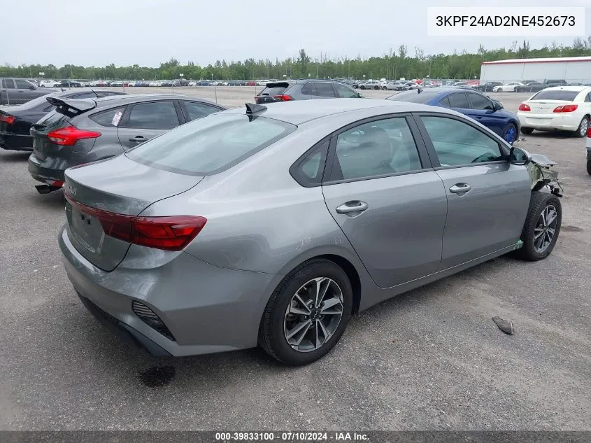 2022 Kia Forte Lxs VIN: 3KPF24AD2NE452673 Lot: 39833100